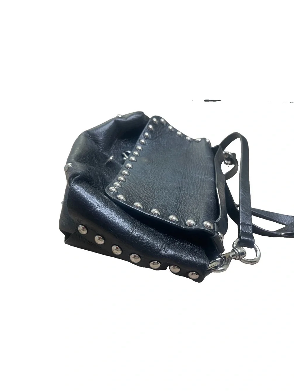 Rebecca Minkoff Black Leather Studded Flap Crossbody